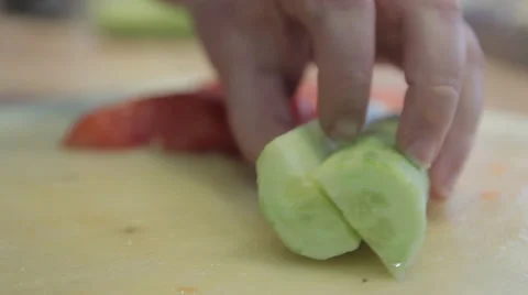 Knife Cut Cucumber Video stock 34225456