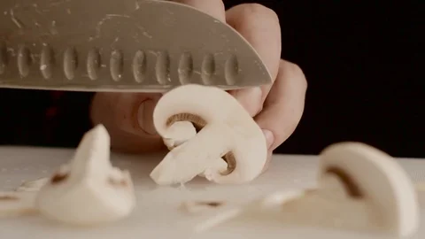 Knife cut mushroom Video stock 70059158