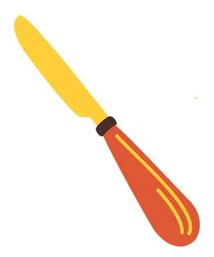 Knife. Cutlery. Tableware. Hand draw Decorative kitchen tool, household utens Stock Illustration