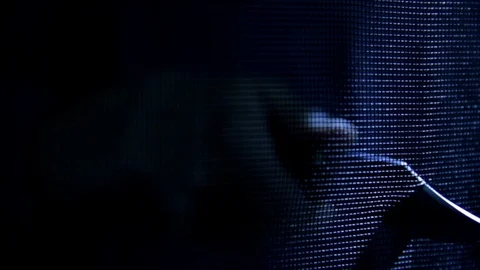 Knife Cuts Through Screen HD Video Stock Footage 90617561