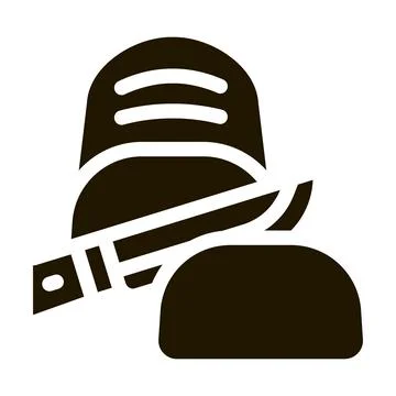 Knife Cutting Baked Bread Icon  Vector Stock Illustration