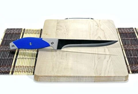 The knife on the cutting Board Foto stock