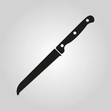 The knife for cutting bread icon. Knife and chef, kitchen symbol.UI. Web. Logo Illustration