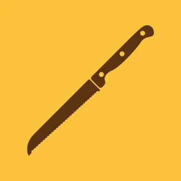 The knife for cutting bread icon. Knife and chef, kitchen symbol.UI. Web. Logo Stock Illustration