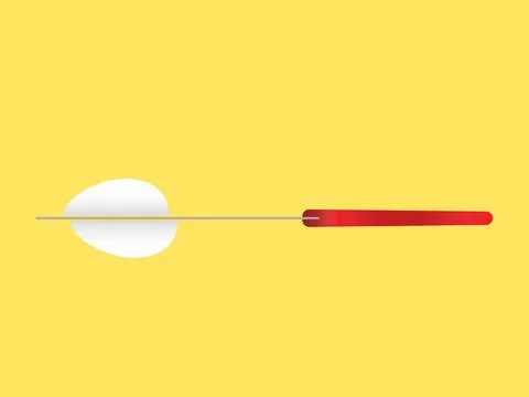 Knife cutting an egg Stock Illustration