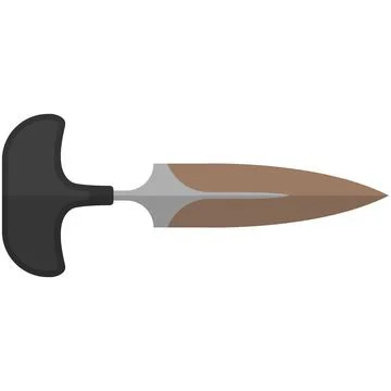 Knife dangerous metallic weapon isolated on white Stock Illustration