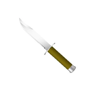 Knife with dark brown handle Stock Illustration