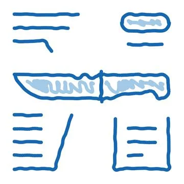 Knife Description doodle icon hand drawn illustration Illustration