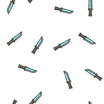 Knife diver vector seamless pattern sign Stock Illustration