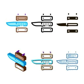 Knife diversity handle icon vector outline Illustration