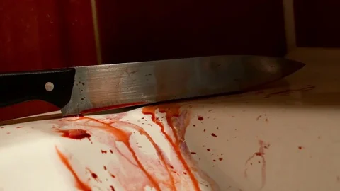Knife dripping with blood Stock Footage 73871817