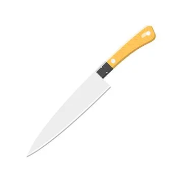 Knife Flat Illustration. Clean Icon Design Element on Isolated White Backgrou Illustrazione stock