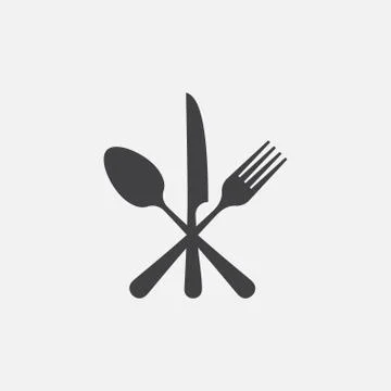 Knife, fork and spoon icon, Restaurant Icon Stock Illustration