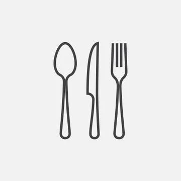 Knife, fork and spoon icon, Restaurant Icon Stock Illustration