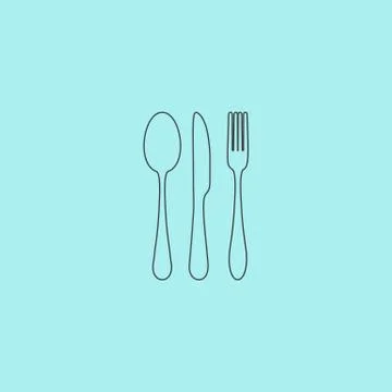 Knife, fork and spoon Stock Illustration