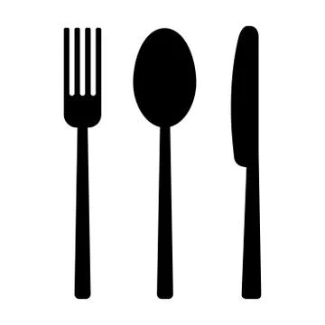 Knife, fork and spoon Stock Illustration