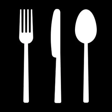Knife, fork and spoon Stock Illustration