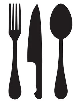 Knife, fork and spoon Stock Illustration