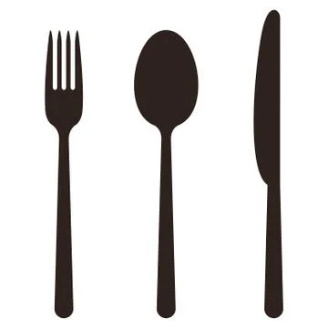 Knife, fork and spoon Stock Illustration