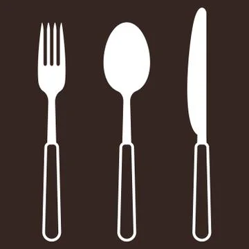 Knife, fork and spoon Stock Illustration