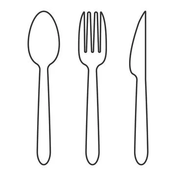 Knife, fork and spoon Stock Illustration