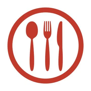 Knife, fork and spoon on white background. Stock Illustration