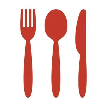 Knife, fork and spoon on white background. Stock Illustration