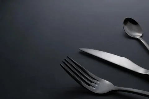 Knife, fork and teaspoon Stock Photos