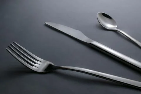 Knife, fork and teaspoon Stock Photos