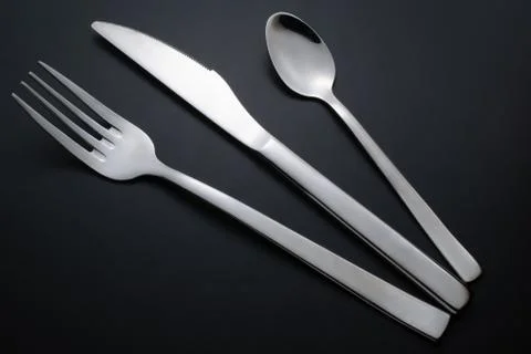 Knife, fork and teaspoon Stock Photos