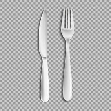 Knife fork isolated on white background. Vector illustration. Stock Illustration