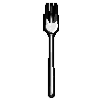 Knife fork pixel art vector illustration Stock Illustration