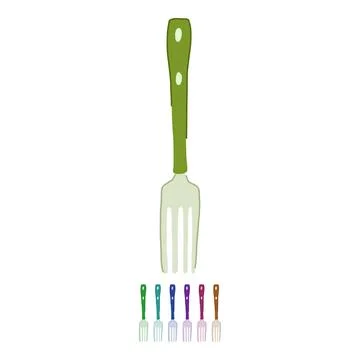 Knife fork vector cartoon graphic Stock Illustration