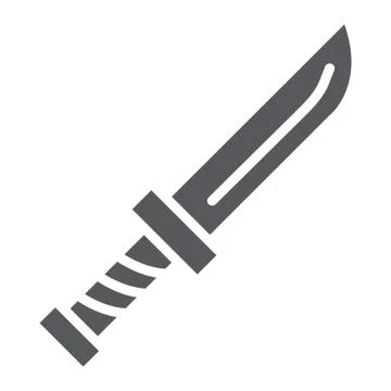 Knife glyph icon, sharp and cut, tool sign, vector graphics, a solid pattern on Stock Illustration