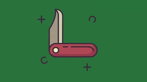 A knife on green background and blade with isolated on green screen background Stock Footage 336968873