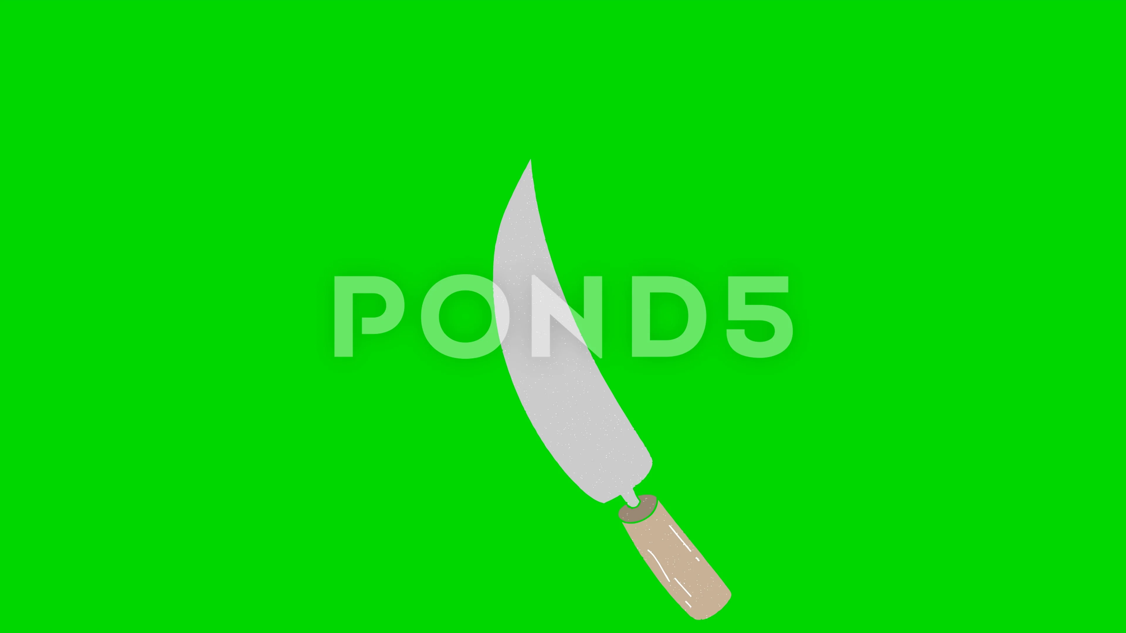 knife hand drawn green screen. floating ... | Stock Video | Pond5