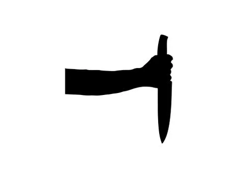 Knife in hand on white Stock Illustration