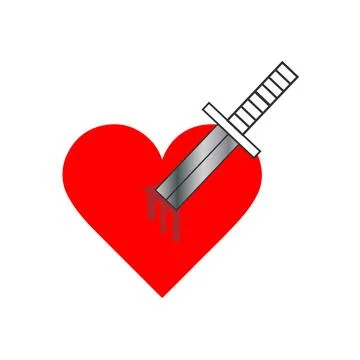 Knife heart Stock Illustration