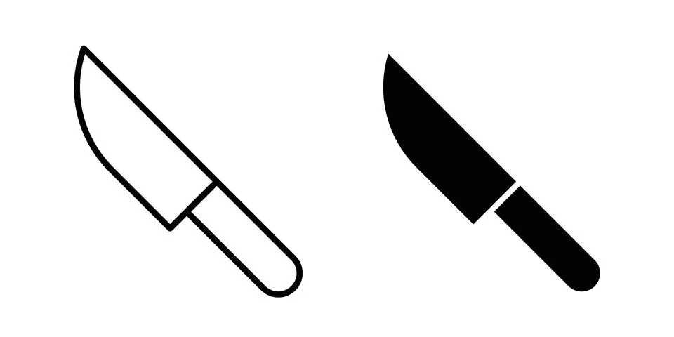 Knife icon black vector isolated on white Stock Illustration