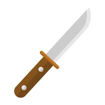 Knife icon in flat style isolated on white background. Vector illustration Stock Illustration