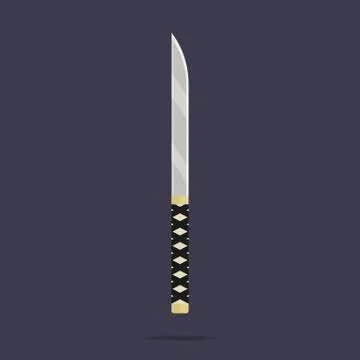 Knife icon. Ninja weapon. Samurai equipment. Cartoon style. Vector illustration. Stock Illustration