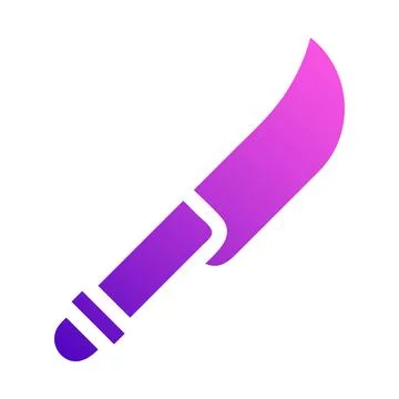 Knife icon solid style gradient purple pink colour military illustration ve.. Stock Illustration