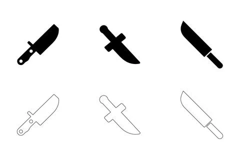 Knife icons set Stock Illustration