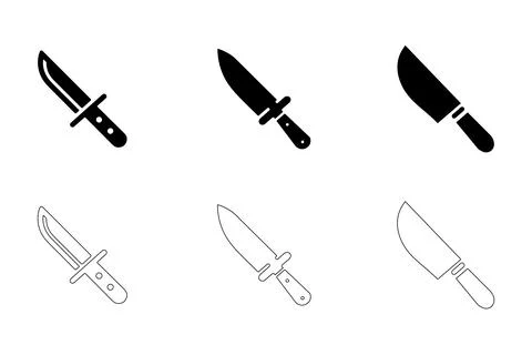Knife icons set Stock Illustration