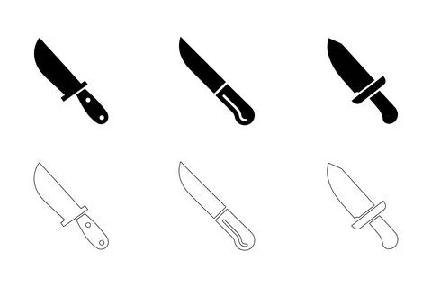 Knife icons set Stock Illustration