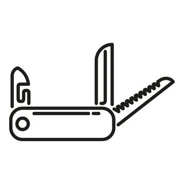Knife kit icon outline vector. Army multitool Illustrazione stock