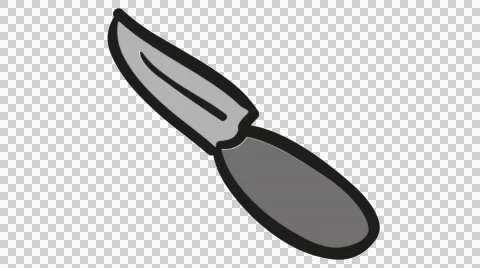 Knife Kitchen Accessories line drawing animation transparent background Stock Footage 45211534