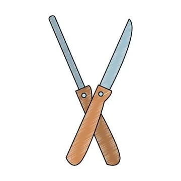 Knife kitchen utensil scribble イラスト素材