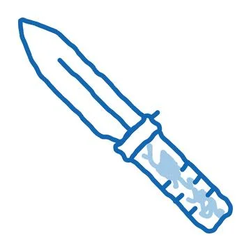 Knife Kitchenware doodle icon hand drawn illustration Stock Illustration