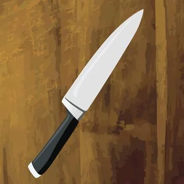 Knife Large kitchen knife vector with a wooden board background Copyright:... Stock Photos